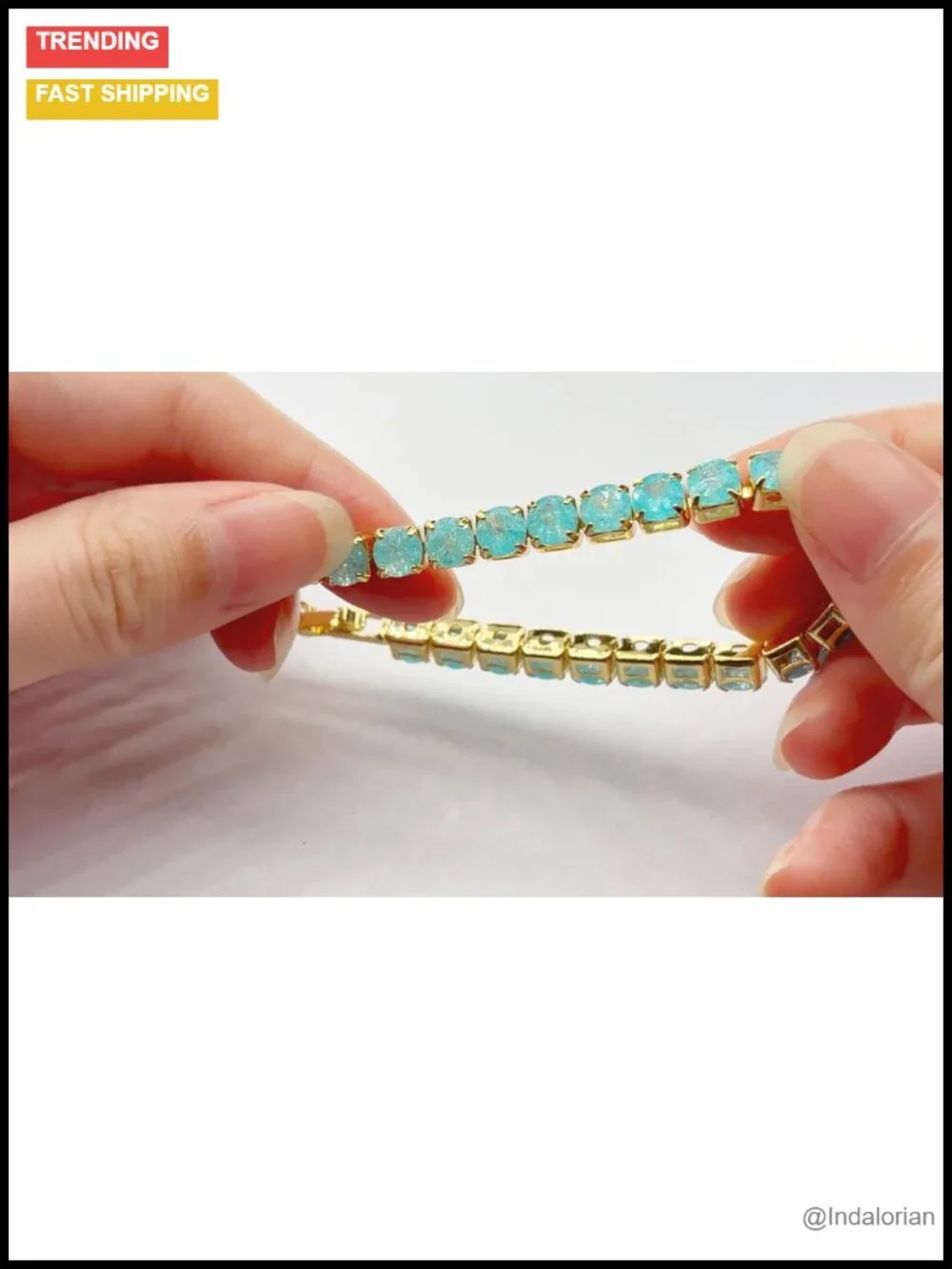 Gold Plated Crystal Tennis Bracelet Women Healing Stones Birthstone Gift